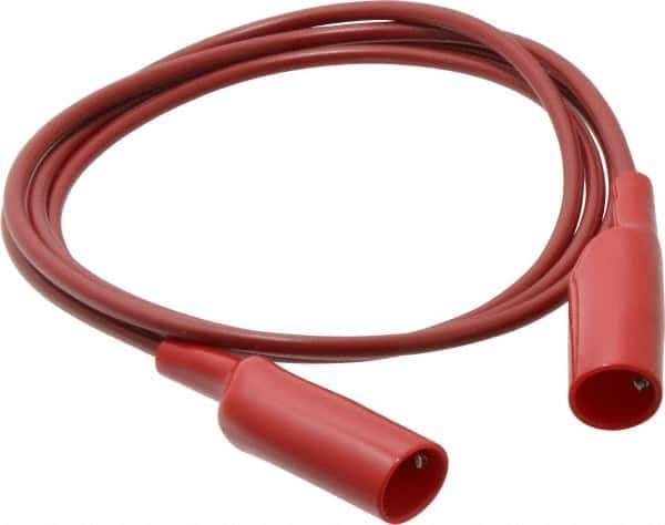 Pomona - Red Electrical Test Equipment Patch Cord - Use with Alligators Test Clips - Exact Industrial Supply