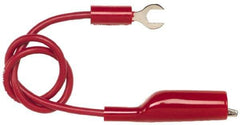 Pomona - Red Electrical Test Equipment Clip - Use with Insulated Spade Lug - Exact Industrial Supply