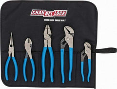 Channellock - 5 Piece Plier Set - Comes in Tool Roll - Exact Industrial Supply