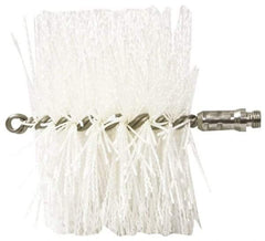 Schaefer Brush - 4-1/2" Long x 8" Diam Nylon Tube Brush - Single Spiral, 7" OAL, 0.06" Filament Diam, 1/4" Shank Diam - Exact Industrial Supply