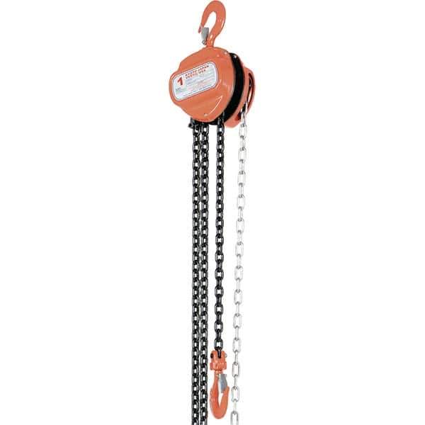 Vestil - 2,000 Lb Lifting Capacity, 15' Lift Height, Hand Hoist - Made from Chain - Exact Industrial Supply