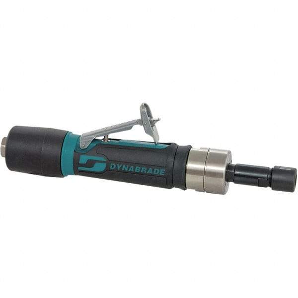 Dynabrade - 1/4" Collet, Straight Handle, Air Angle Die Grinder - 3,200 RPM, Rear Exhaust, 26 CFM, 0.4 hp, 90 psi, 1/4 NPT Inlet - Exact Industrial Supply