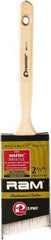 Premier Paint Roller - 2-1/2" Angled Polyester Angular Brush - 3-1/2" Bristle Length, 2" Wood Sash Handle - Exact Industrial Supply