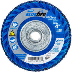 ‎4-1/2 × 5/8 - 11″ BlueFire Plastic Flat Flap Disc Type 27 P40 Grit R884P Zirconia Alumina - Exact Industrial Supply