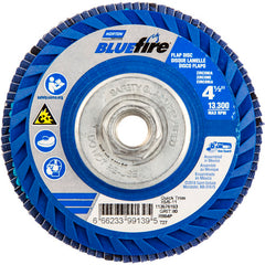 ‎4-1/2 × 5/8 - 11″ BlueFire Plastic Flat Flap Disc Type 27 P80 Grit R884P Ceramic Alumina - Exact Industrial Supply