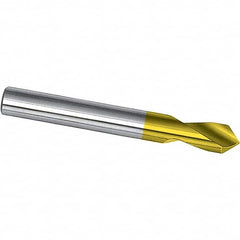 90° 3/4″ Diam 5-1/8″ OAL Cobalt Spotting Drill TiN Finish, 1-5/8″ Flute Length, 3/4″ Shank Diam, RH Cut, Series 0895