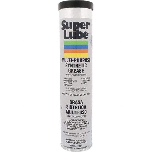 Synco Chemical - 14.1 oz Cartridge Synthetic General Purpose Grease - Translucent White, Food Grade, 450°F Max Temp, NLGIG 1, - Exact Industrial Supply