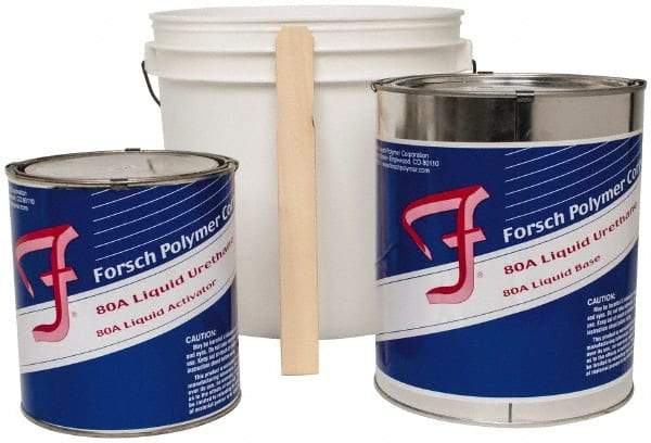 Forsch Polymer Corp - 10 Lb Kit Tan Polyurethane Castable Rubber - 100°F Max Operating Temp, 30 min Tack Free Dry Time, 24 hr Full Cure Time, Series URS 5180 - Exact Industrial Supply