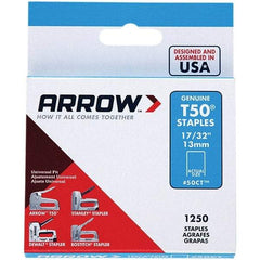 Arrow - 3/8" Wide Galvanized Steel Heavy-Duty Staples - 17/32" Leg Length - Exact Industrial Supply