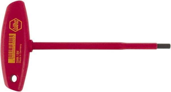 Wiha - 6mm Hex, T-Handle, Insulated Hex Key - 182mm OAL, Chrome Vanadium Molybdenum, Metric System of Measurement - Exact Industrial Supply