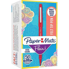 Paper Mate - Pens & Pencils Type: Porous Point Pen Color: Red - Exact Industrial Supply