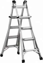 Louisville - 12 Steps, 13' High, Type IA Rating, Aluminum Multi-Use Ladder - Exact Industrial Supply