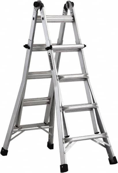 Louisville - 16 Steps, 17' High, Type IA Rating, Aluminum Multi-Use Ladder - Exact Industrial Supply