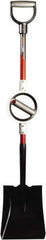 Bosse Tool - 19" High x 9" Wide Square Steel Shovel - 32" Long Aluminum Ergonomic D-Grip Handle, Turned - Exact Industrial Supply