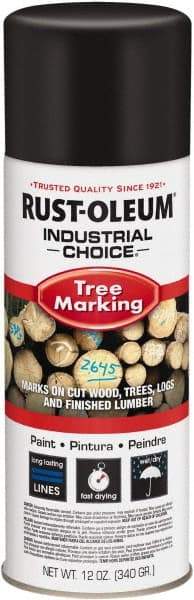 Rust-Oleum - 12 fl oz Black Marking Paint - 300' Coverage, Modified Alkyd Formula, >500 gL VOC - Exact Industrial Supply