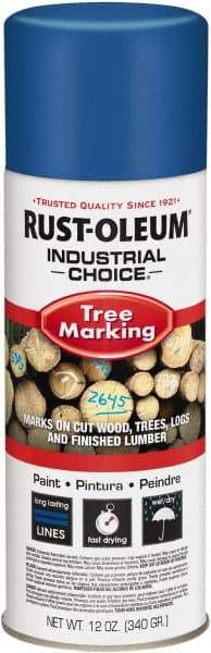 Rust-Oleum - 12 fl oz Blue Marking Paint - 300' Coverage, Modified Alkyd Formula, >500 gL VOC - Exact Industrial Supply