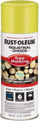 Rust-Oleum - 12 fl oz Fluorescent Yellow Marking Paint - 300' Coverage, Modified Alkyd Formula, >500 gL VOC - Exact Industrial Supply