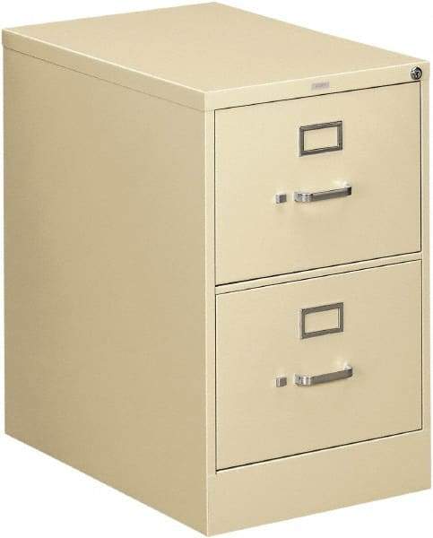 Hon - 18-1/4" Wide x 29" High x 26-1/2" Deep, 2 Drawer Vertical File - Steel, Putty - Exact Industrial Supply