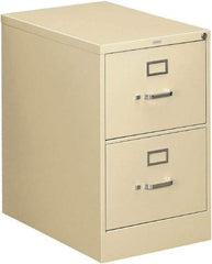 Hon - 18-1/4" Wide x 29" High x 26-1/2" Deep, 2 Drawer Vertical File - Steel, Putty - Exact Industrial Supply