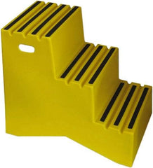 Diversified Plastics - 3 Steps, 2' 5-1/2"' High, Polypropylene Step Stand - 500 Lb Load Capacity, 21" Base Width - Exact Industrial Supply