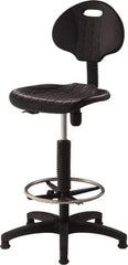 NPS - 18 Inch Wide x 17 Inch Deep x 39 to 47 Inch High, Plastic Base, Polyurethane Chair - Polyurethane Seat, Black - Exact Industrial Supply