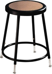 NPS - 14 Inch Wide x 14 Inch Deep x 19 to 26-1/2 Inch High, Steel Base, Adjustable Height Stool - Hardboard Seat, Black - Exact Industrial Supply