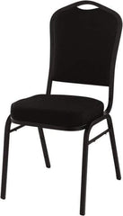 NPS - Fabric Black Stacking Chair - Black Frame, 17" Wide x 23" Deep x 36" High - Exact Industrial Supply