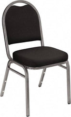 NPS - Fabric Black Stacking Chair - Silver Frame, 18" Wide x 20" Deep x 34" High - Exact Industrial Supply
