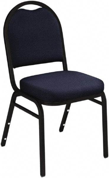 NPS - Fabric Blue Stacking Chair - Black Frame, 18" Wide x 20" Deep x 34" High - Exact Industrial Supply