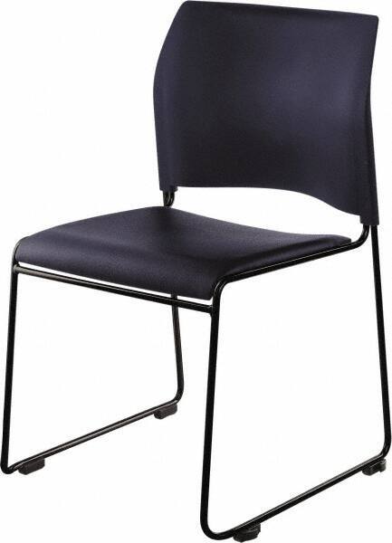 NPS - Vinyl Navy Stacking Chair - Black Frame, 20" Wide x 19-1/4" Deep x 30" High - Exact Industrial Supply
