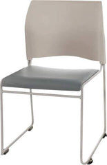 NPS - Vinyl Blue Stacking Chair - Silver Frame, 20" Wide x 19-1/4" Deep x 30" High - Exact Industrial Supply
