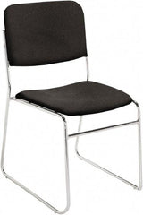 NPS - Fabric Black Stacking Chair - Chrome Frame, 19" Wide x 21" Deep x 33" High - Exact Industrial Supply