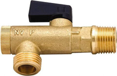 PRO-SOURCE - 1/2 x 1/2" Pipe, NPT Port, Brass Filter Ball Valve - Inline - One Way Flow, NPT Ends, Wedge Handle, 725 WOG - Exact Industrial Supply