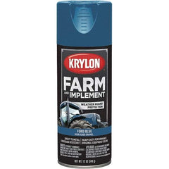 Krylon - Blue (Ford), 12 oz Net Fill, Gloss, Farm & Equipment Spray Paint - 12 oz Container, Use on Equipment - Exact Industrial Supply
