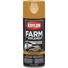 Krylon - Yellow (Caterpillar Old), 12 oz Net Fill, Gloss, Farm & Equipment Spray Paint - 12 oz Container, Use on Equipment - Exact Industrial Supply