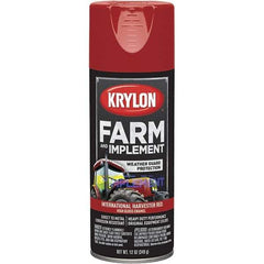 Krylon - Red (International Harvester), 12 oz Net Fill, Gloss, Farm & Equipment Spray Paint - 12 oz Container, Use on Equipment - Exact Industrial Supply