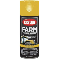 Krylon - Yellow (John Deere), 12 oz Net Fill, Gloss, Farm & Equipment Spray Paint - 12 oz Container, Use on Equipment - Exact Industrial Supply