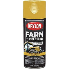Krylon - School Bus Yellow, 12 oz Net Fill, Gloss, Farm & Equipment Spray Paint - 12 oz Container, Use on Equipment - Exact Industrial Supply