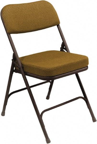NPS - 18" Wide x 20-3/4" Deep x 32" High, Steel & Fabric Folding Chair with Fabric Padded Seat - Gold - Exact Industrial Supply