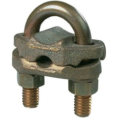 Panduit - 2/0 AWG Compatible Grounding Clamp - Bronze, 4-3/4" OAL, cULus Listed 467 & DB Rated - Exact Industrial Supply