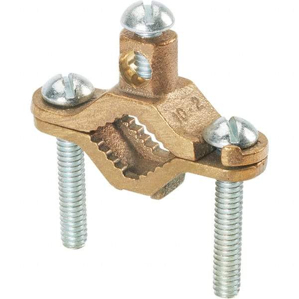 Panduit - 10 to 2 AWG Compatible Grounding Clamp - Bronze, 5.2" OAL - Exact Industrial Supply