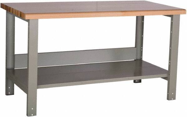 Rousseau Metal - 60 Wide x 30" Deep x 34" High, Laminated Hardwood Workbench - Fixed Legs - Exact Industrial Supply