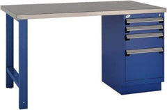 Rousseau Metal - 60 Wide x 30" Deep x 34" High, Stainless Steel Workbench - Fixed Legs - Exact Industrial Supply