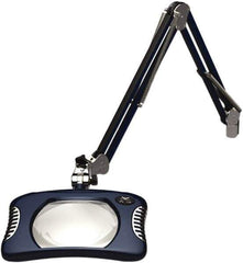 O.C. White - 43 Inch, Spring Suspension, Clamp on, LED, Spectre Blue, Magnifying Task Light - 8 Watt, 7.5 and 15 Volt, 2x Magnification, 5-1/4 Inch Wide, 7 Inch Long - Exact Industrial Supply
