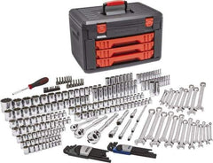 GearWrench - 239 Piece 1/4, 3/8 & 1/2" Drive Mechanic's Tool Set - Comes in Blow Molded Case with 3 Drawers - Exact Industrial Supply