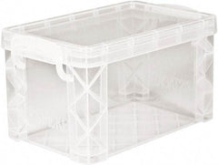 ADVANTUS - 1 Compartment, 6-1/4 Inch Wide x 3-7/8 Inch Deep x 3-1/2 Inch High, Card File Box With Lift-Off Lid - Plastic, Clear - Exact Industrial Supply