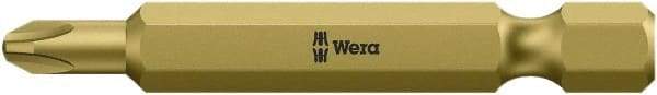 Wera - #2, Hex Drive Phillips Power Screwdriver Bit - 1/4" Drive, 2" OAL - Exact Industrial Supply