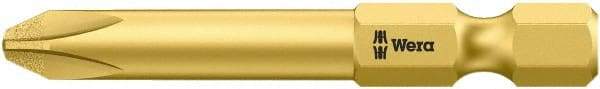 Wera - #3, Hex Drive Phillips Power Screwdriver Bit - 1/4" Drive, 2" OAL - Exact Industrial Supply