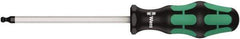 Wera - 1.5mm Hex Ball End Driver - 4" Bade Length, Ergonomic Cushion Grip Handle, 130mm OAL - Exact Industrial Supply