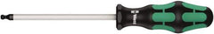 Wera - 5/32" Hex Ball End Driver - 4" Bade Length, Ergonomic Cushion Grip Handle, 198mm OAL - Exact Industrial Supply